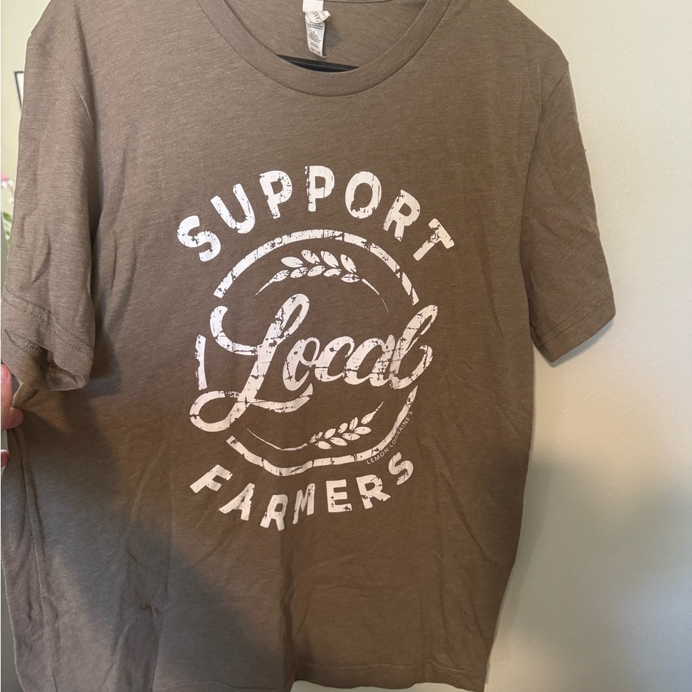 Olive Green 'Support Local Farmers' T-Shirt